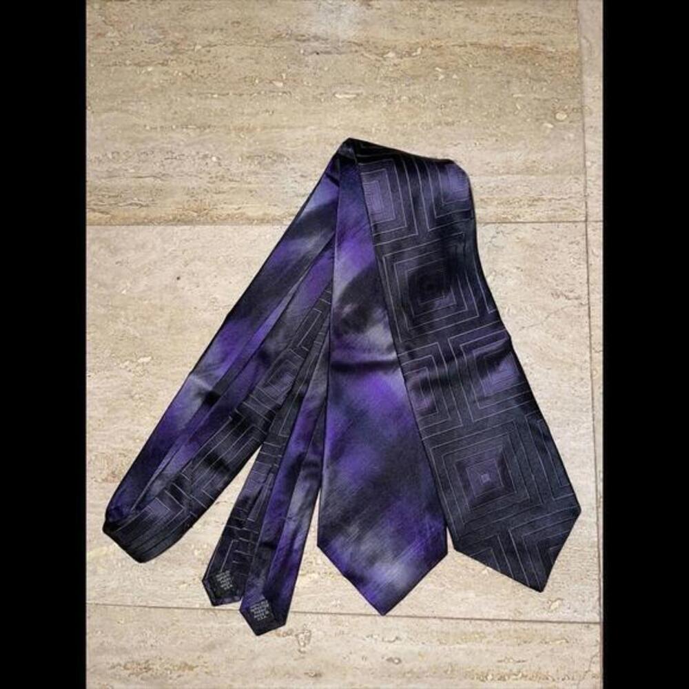 2 Murano Silk Tie Purple tone Men Necktie made in USA